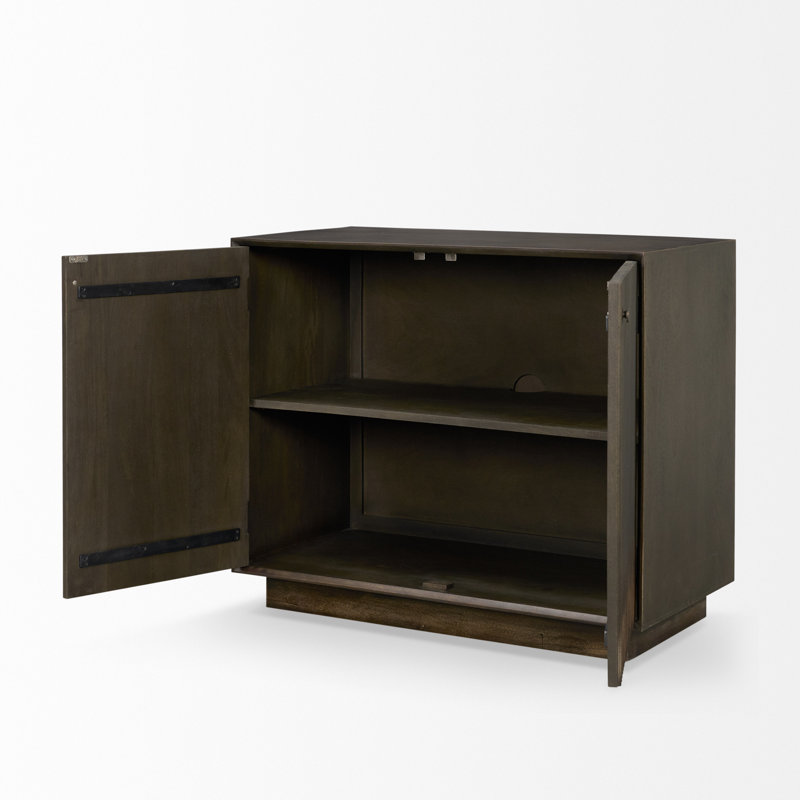 Armoire d'appoint fermée à 2 portes en bois brun foncé Cinder