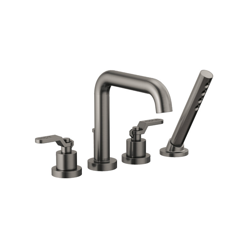 Litze® Roman Tub Faucet, Luxe Steel, Industrial Lever