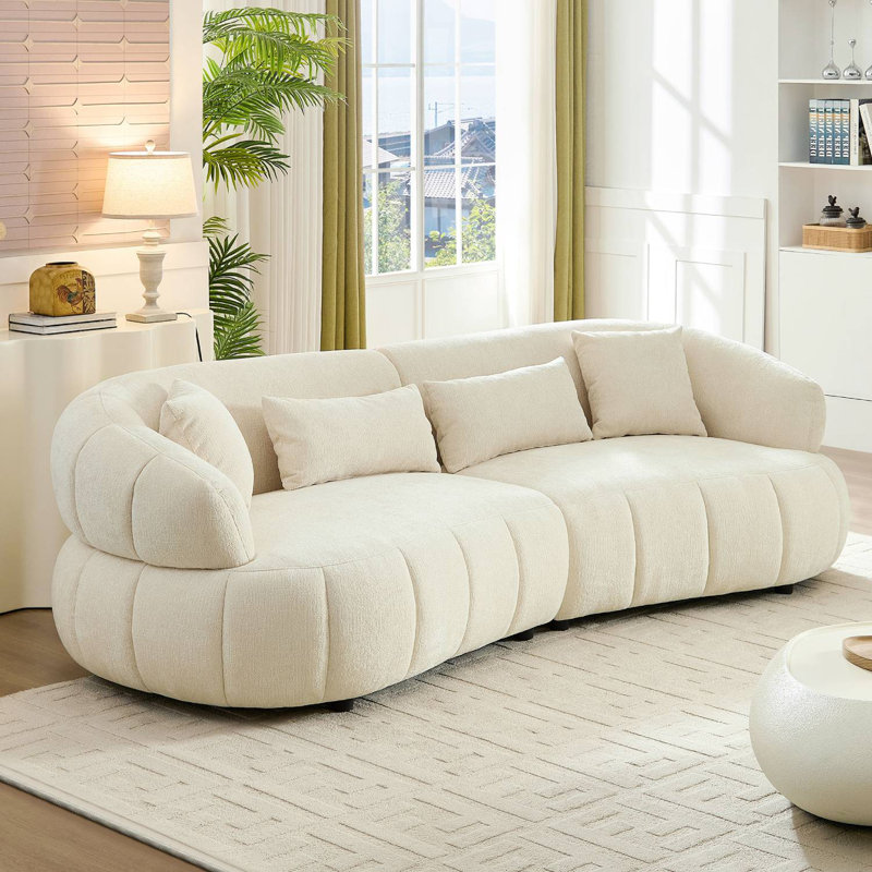 Canapé modulaire incurvé 102 po, Beige