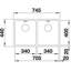 Andano 74.5 x 44cm Double Bowl Undermount Kitchen Sink