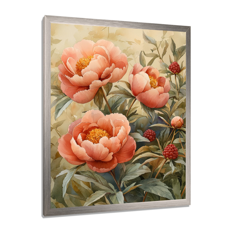 Isola - impressions murales florales, Argent argent, H 32 po x l 24 po, Reproduction encadrée d'une seule photo
