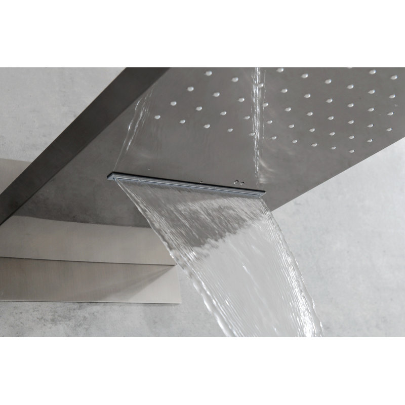 Thermostatic Complete Shower System with Rough in-Valve, Brushed Nickel