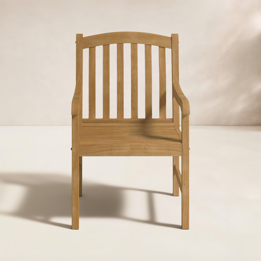 Summerton Teak Wood Outdoor Dining Armchair Birch Lane™