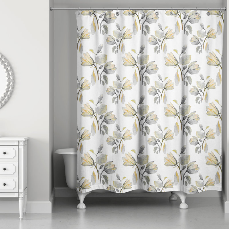 Floral Shower Curtain, Yellow