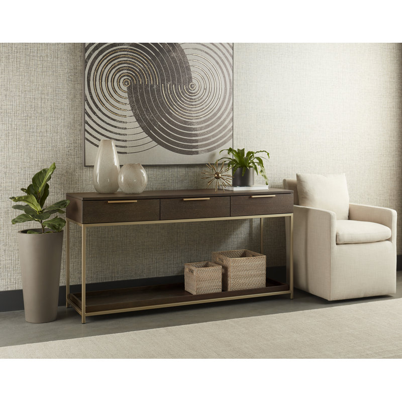 Rebel 63'' W Solid Wood Console Table, Gray