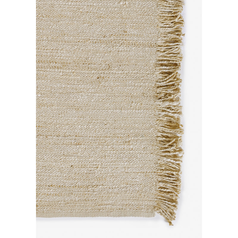 Ivory Flat Woven Handmade Wool 3' x 5' Area Rug