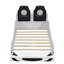 Lit simple en bois avec apparence de voiture de course et DEL, plus, blanc-2004835523