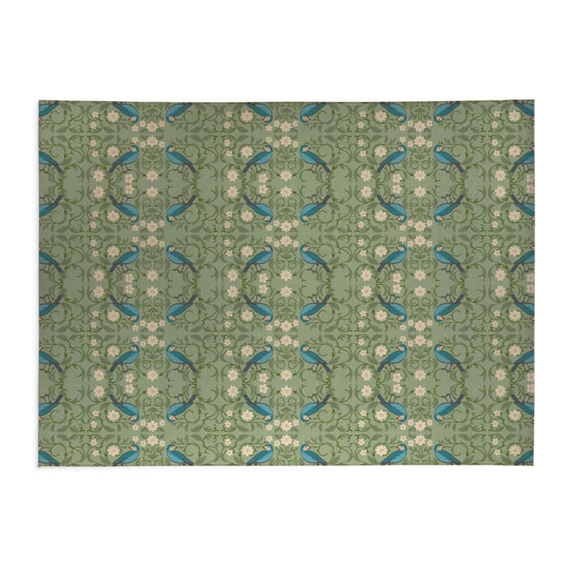 Tweetie Thin Lightweight Kitchen Mat, Rectangle 5' x 7', Sage