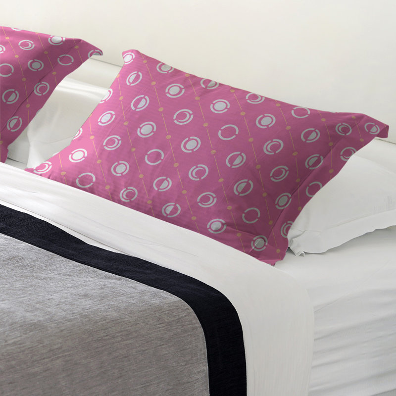 Taie décorative oreiller Classic Moon phases, Roi, Polyester, Rose/jaune