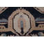 Tapis bleu marine / bleu / beige en laine noué à la main de conception unique 9 pi x 11 pi 9 po