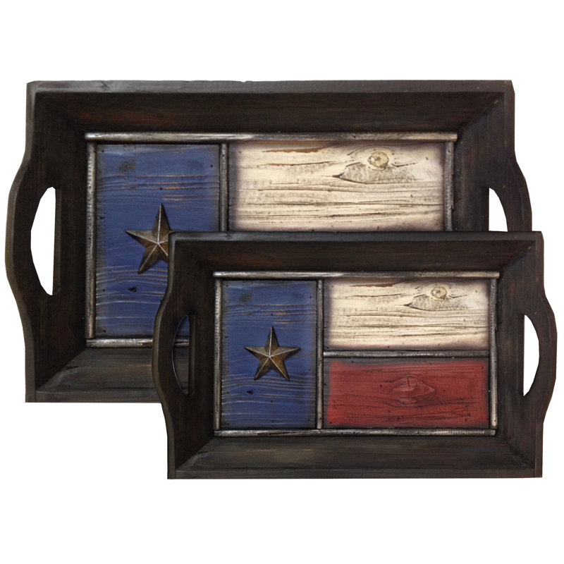 Ensemble de plateaux avec drapeau du Texas