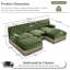 Canapé Chesterfield en U en velours, jupe à pampille, modulaire, capitonné - vert