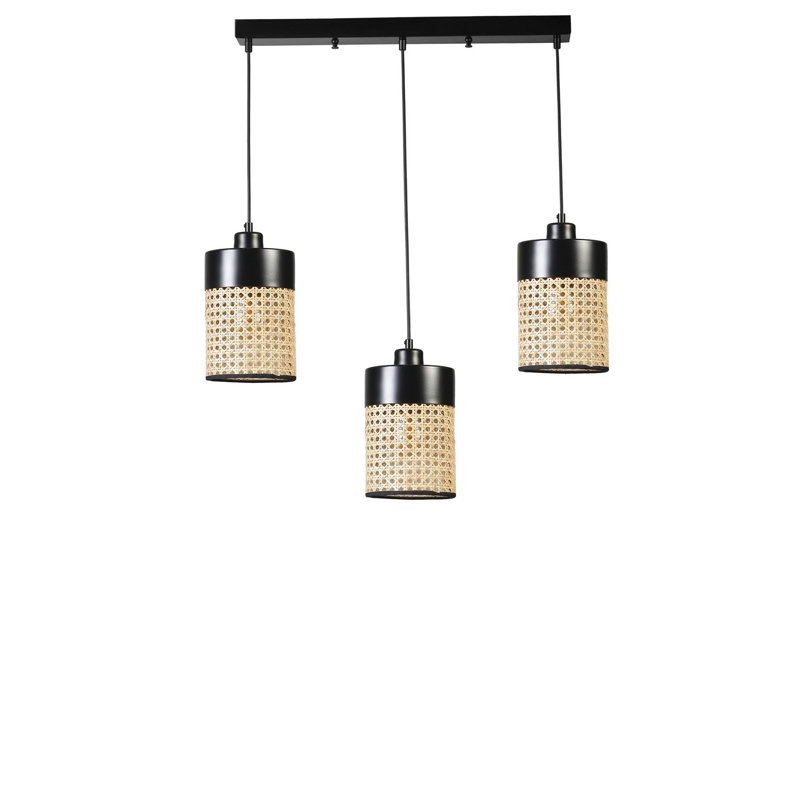 Chandle Chandelier, Rattan/Black
