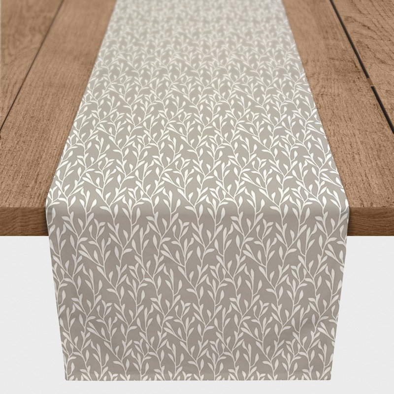 Koziol Geometric Table Runner, 72" L x 16" W, Khaki, Floral