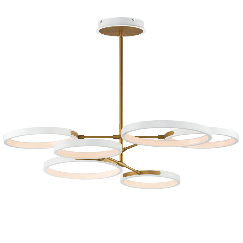 Hoopla-Single Pendant, White/Gold
