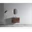 Meuble-lavabo mural en noyer de 30 po avec lavabo en céramique avec trois trous de robinet, grand meuble-lavabo flottant de rangement pour salle de bain moderne, lavabo une pièce sans drain, pré-assemblé
