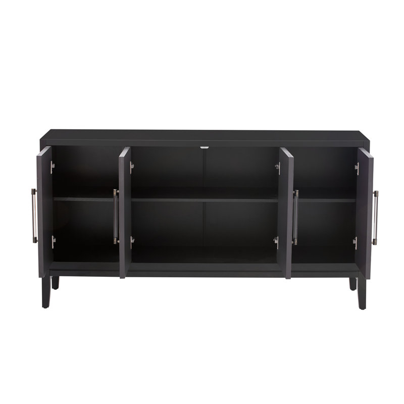 Versatile FourDoor Sideboard with Exquisite Design for All Spaces, Black