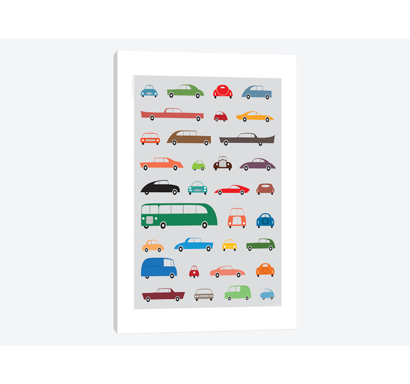 «Cars», impression sur toile tendue, H 26 po x l 18 po x P 1,5 po, Toile tendue, Pas de tapis