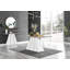 Athena Modern Marble Effect & High Gloss Dining Table Set with 6 Modern Faux Leather Dining Chairs-87332639-86714599