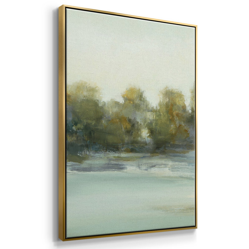 3 pièces de paysage apaisant III, H 36 po x l 75 po x P 2 po, Or