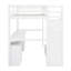 Structure de lit mezzanine avec escalier de rangement avec main courante, commode avec tiroir, DEL, garde-robe ouverte-258157962-258157961