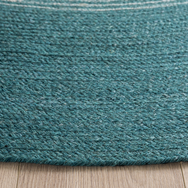 Tapis d'intérieur tressé à la main sans motif, Rond 3 pi 0 po x 3 pi 0 po