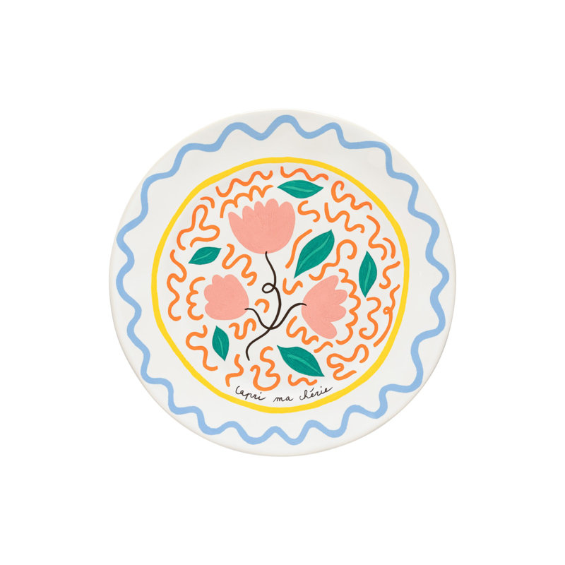 Summer Bliss Handmade Stoneware Dinner Plate