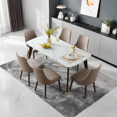 Stylish Minimalist Dining Table Rectangular 55.11'' L x 31.49'' W Dining Set