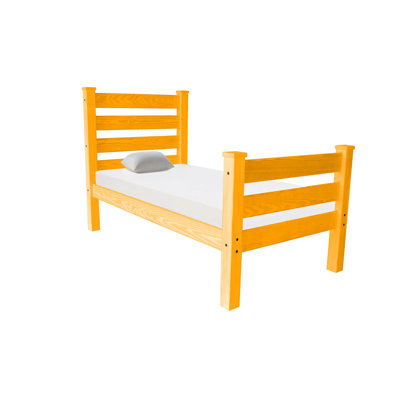  Structure de lit simple en bois massif Lexington Orange - simple, orange