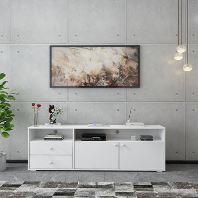 Meuble télé moderne pour meuble télé 50 55 65 70 pouces blanc