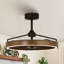 Ventilateur de plafond Didama 27,1 po de style rétro avec cage, éclairage DEL et télécommande