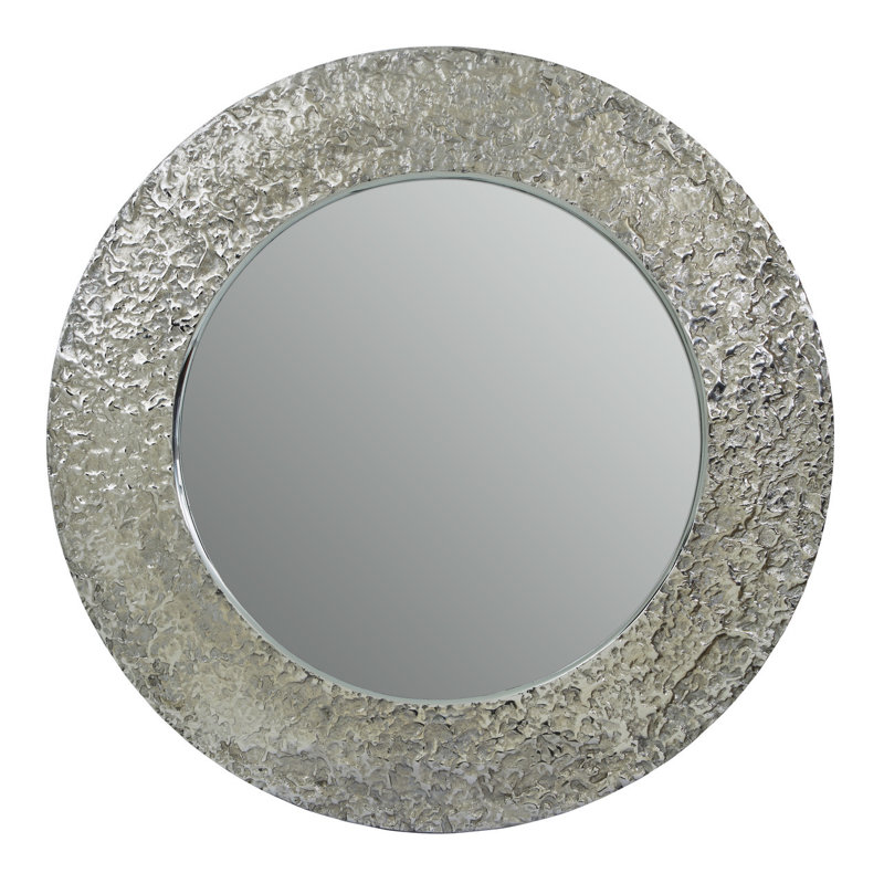 Corinne Metal Flat Wall Mirror, Nickle/Black
