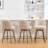26" Mid-Century Modern Counter Height Bar Stools, 360° Swivel Fabric Upholstered Barstools with Solid Wood Legs, Island Chairs with Backrest, Beige-1355595997