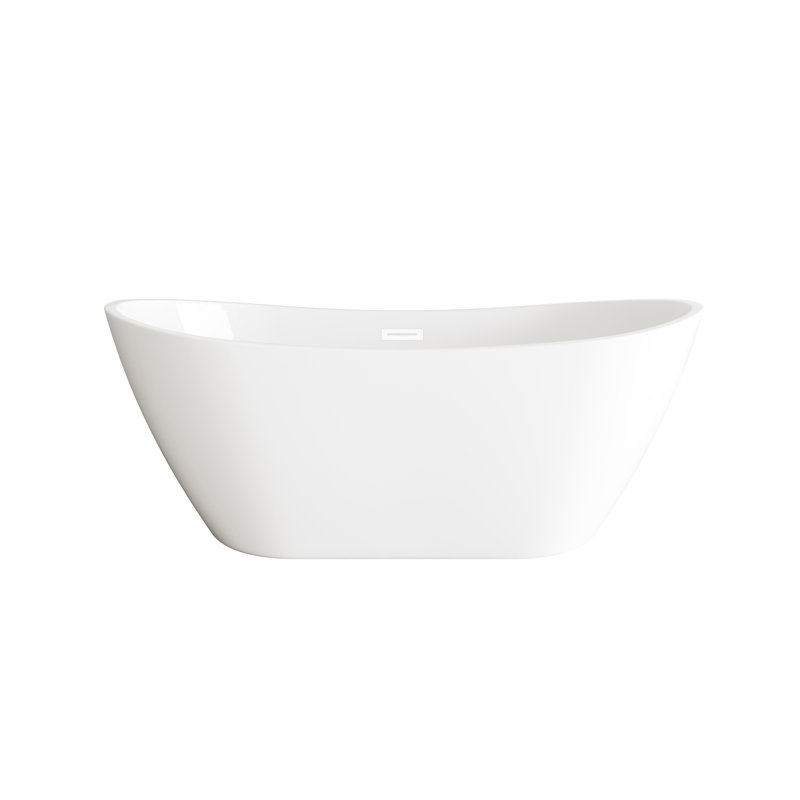 Amadou 72'' x 31.5'' Soaking Acrylic Bathtub, Polished White