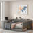 Upholstered Daybed With Storage Shelves, Desk, Charging Station And Trundle-1540236977