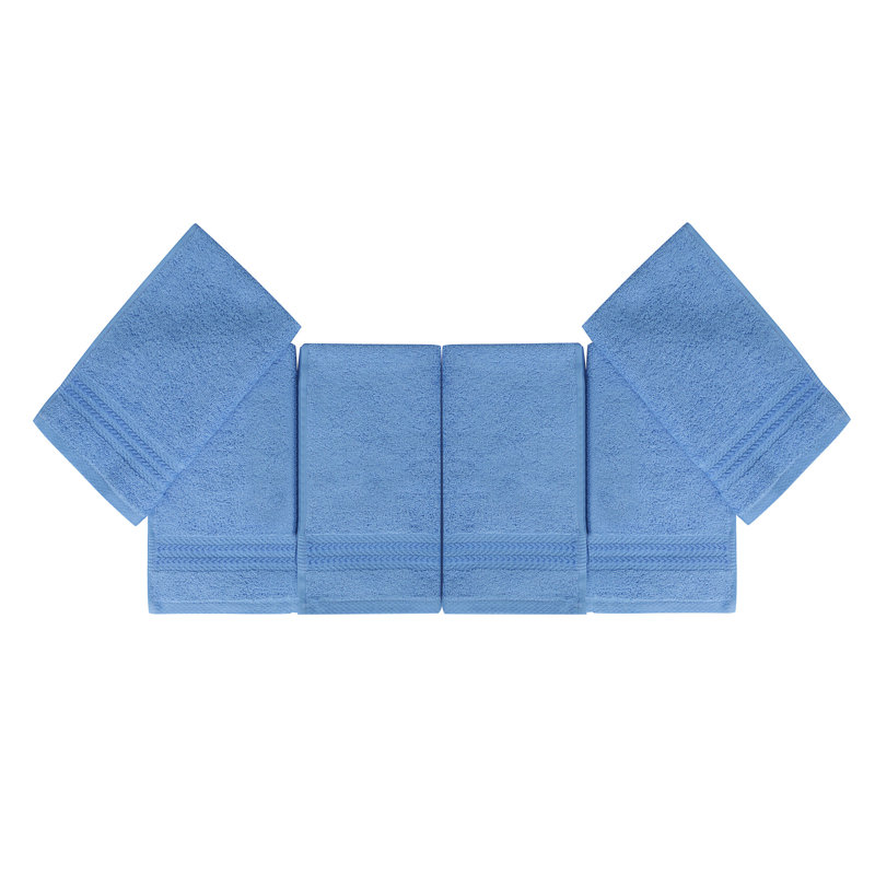 Luxurious 100% Cotton Wash Towel Set (6 Pieces), Soft Blue, 11.8 x 19.7 inches | 500 g/m² for Maximum Absorbency | Machine Washable at 104°F | Ideal for Home, Spa, Gym, and Travel, Ultra-Soft & Durable