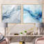 «Grey and Blue Glacier Charm», ensemble de 2 collages abstraits carrés-392490372-392490394