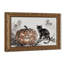Cadre mural vintage orné de chat fantôme d'Halloween – Cadre doré décoratif pour œuvres d'art.-2032812521