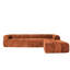 Canapé d'angle en L de 122 pouces, 4 places, orange, mousse haute densité, revêtement en similicuir, aucun assemblage requis, idéal pour un bureau à domicile