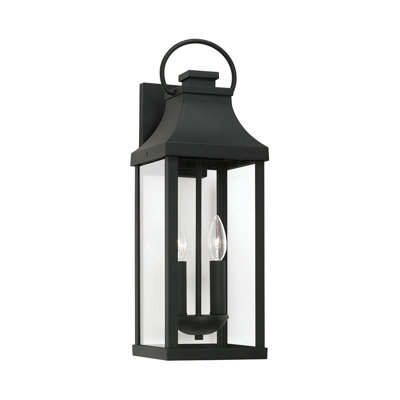Lanterne murale d'extérieur moyenne 2 lumières l 7 po x H 21 po Caden avec verre transparent