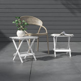Aubreonna Rectangular Pine Outdoor Folding Side Table