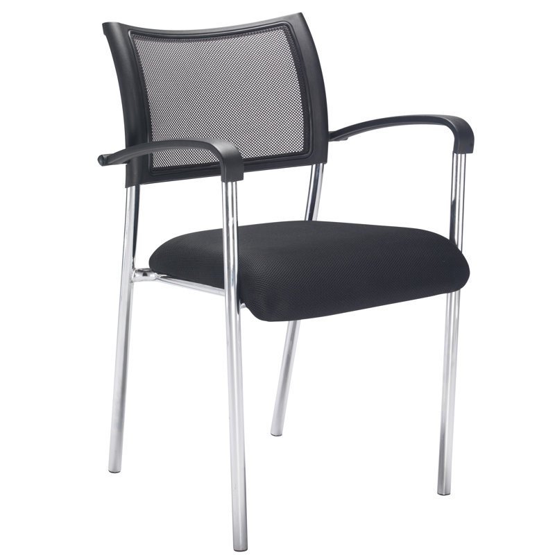 Mcquade Stacking Chair, With Arms, Chrome