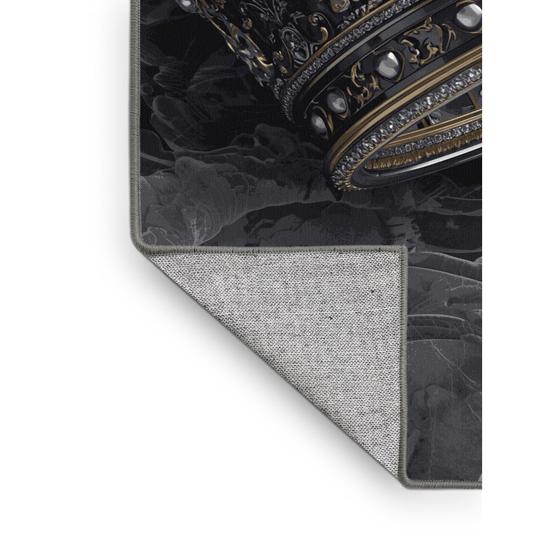 Tapis en marbre orné Glam lavable à la machine en mauve - reliure grise, 2 x 3