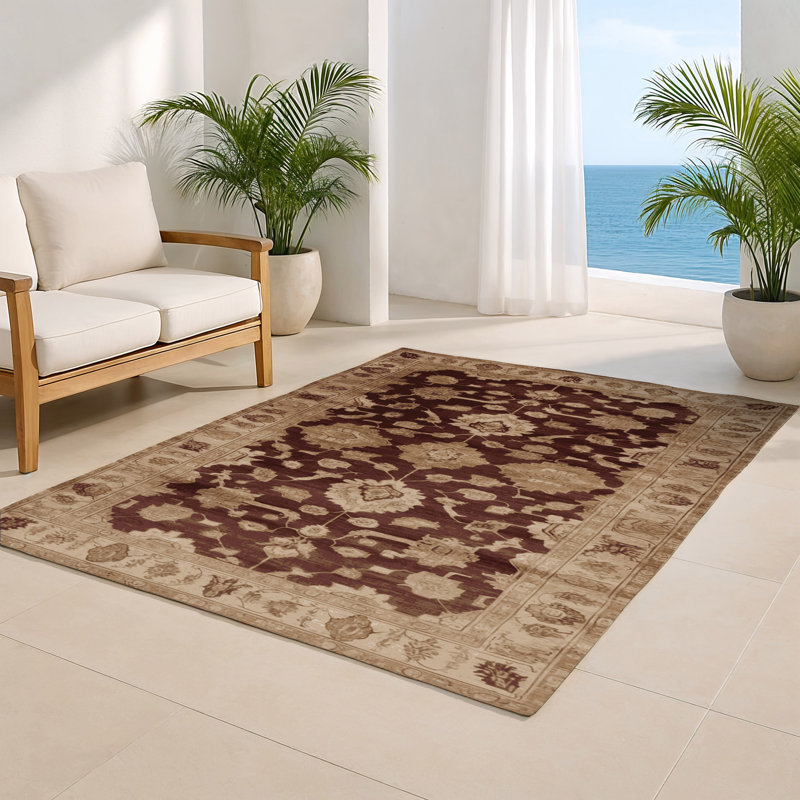 Tapis intérieur et extérieur brun Overdyed, Rectangle 5 pi x 7 pi