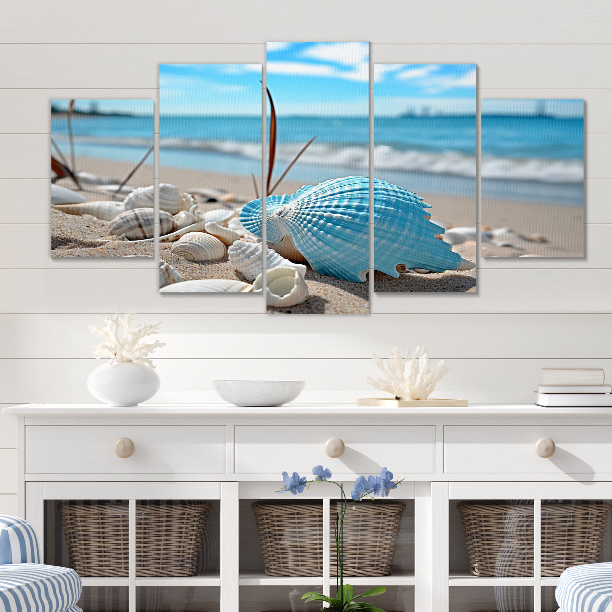 DesignArt Minimalism Beachside Tranquility II Nautical & Beach Metal