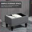 Repose-pieds de salon avec repose-pieds gris ardoise capitonné classique de 25 po | Bois | Noir