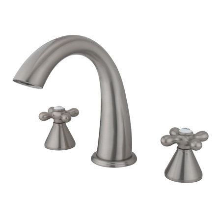 Double Handle Deck Mounted Roman Tub Faucet, Satin Nickel