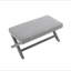 Double banc Comfort recouvert de tissu de velours, tabouret avec pieds élégants en X, coussin Comfort avec passepoil, velours
