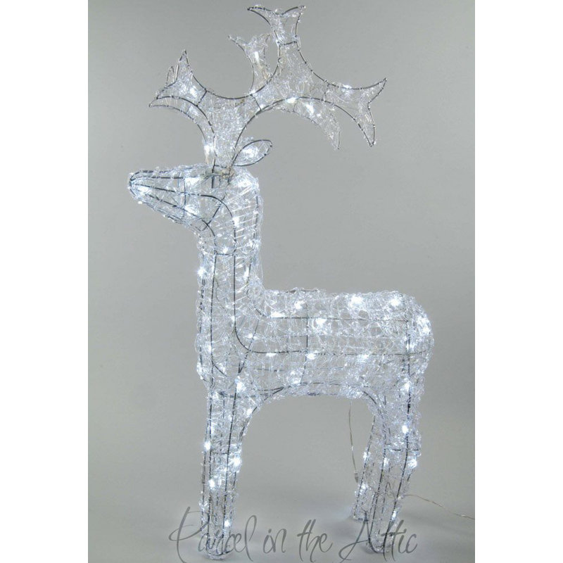 Metal Christmas Decoration, Cool White, 120cm