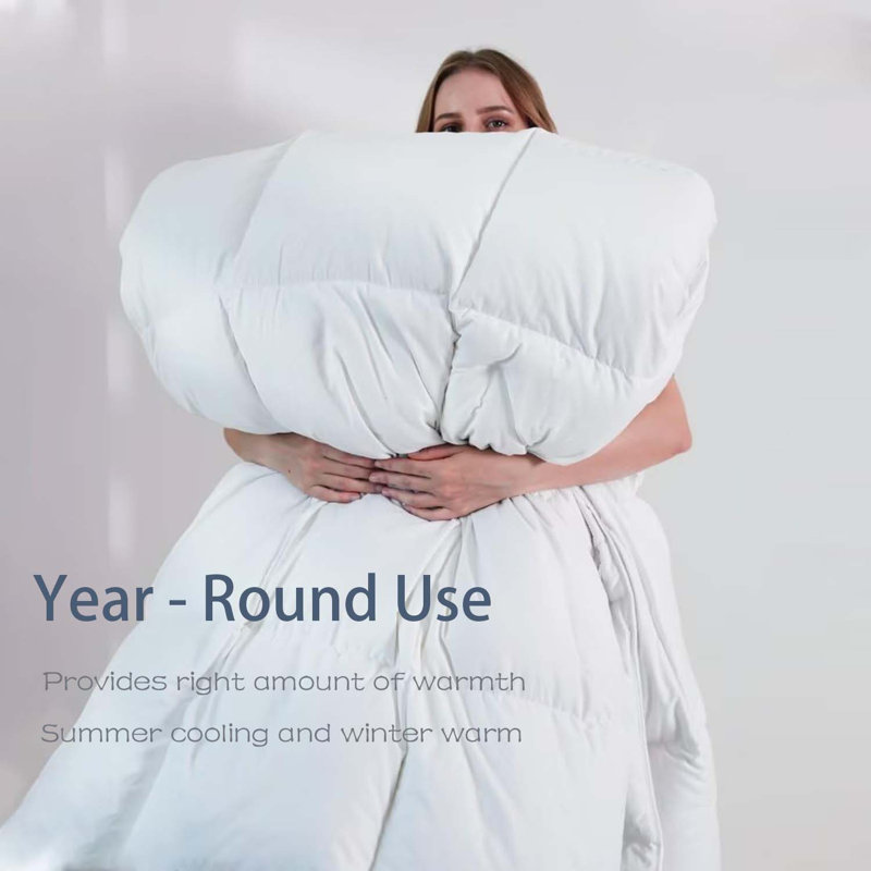 Housse de couette en duvet d'oie 100% coton biologique toutes saisons, Simple